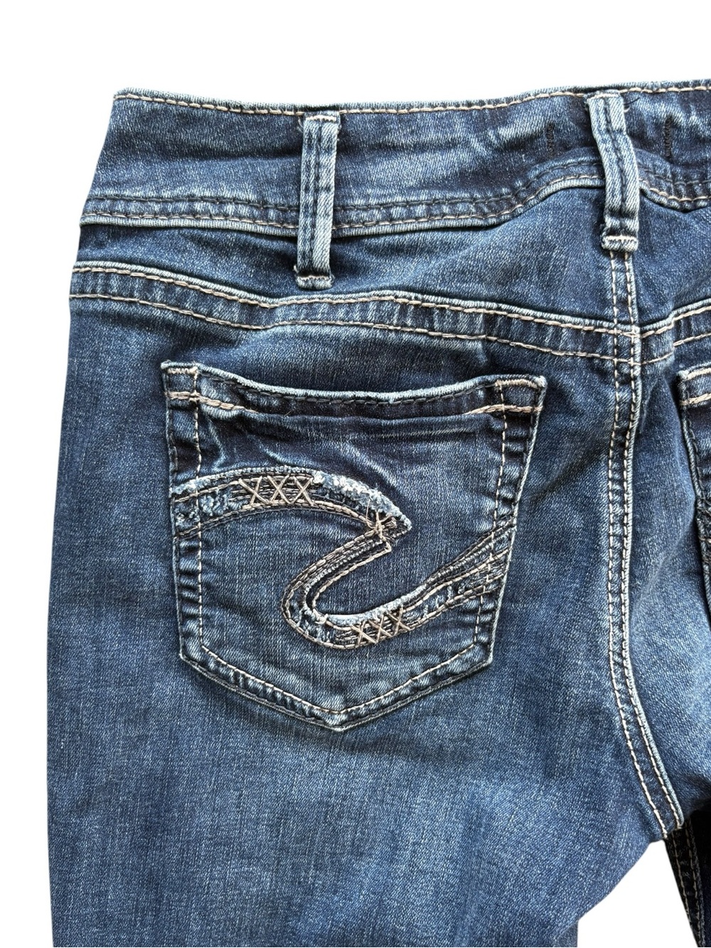 Silver Jeans Elise Straight Y2K Embroidered Pocket Jeans W30 L32